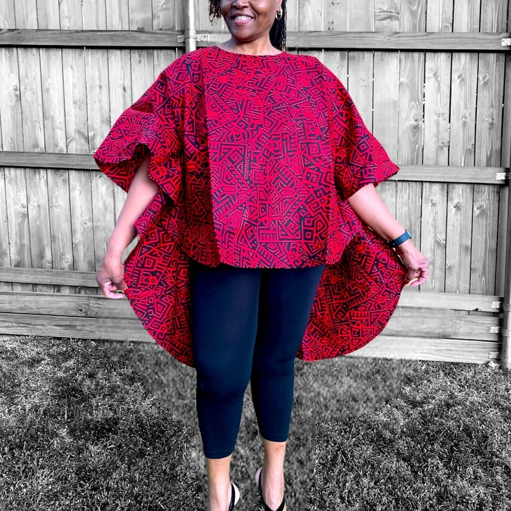 HI LO ANKARA PRINT TOP